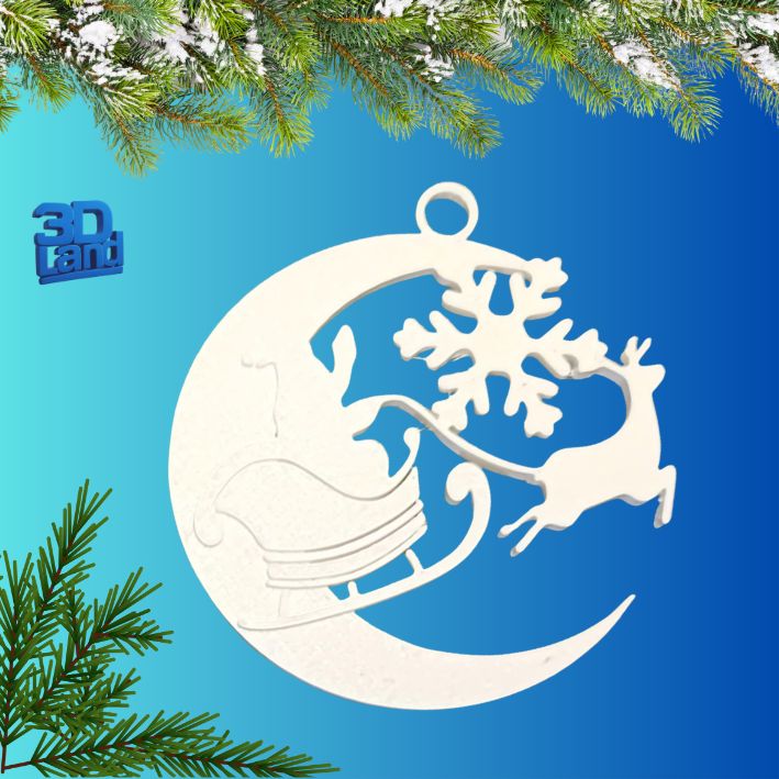 Mikołaj i renifer 60x60mm