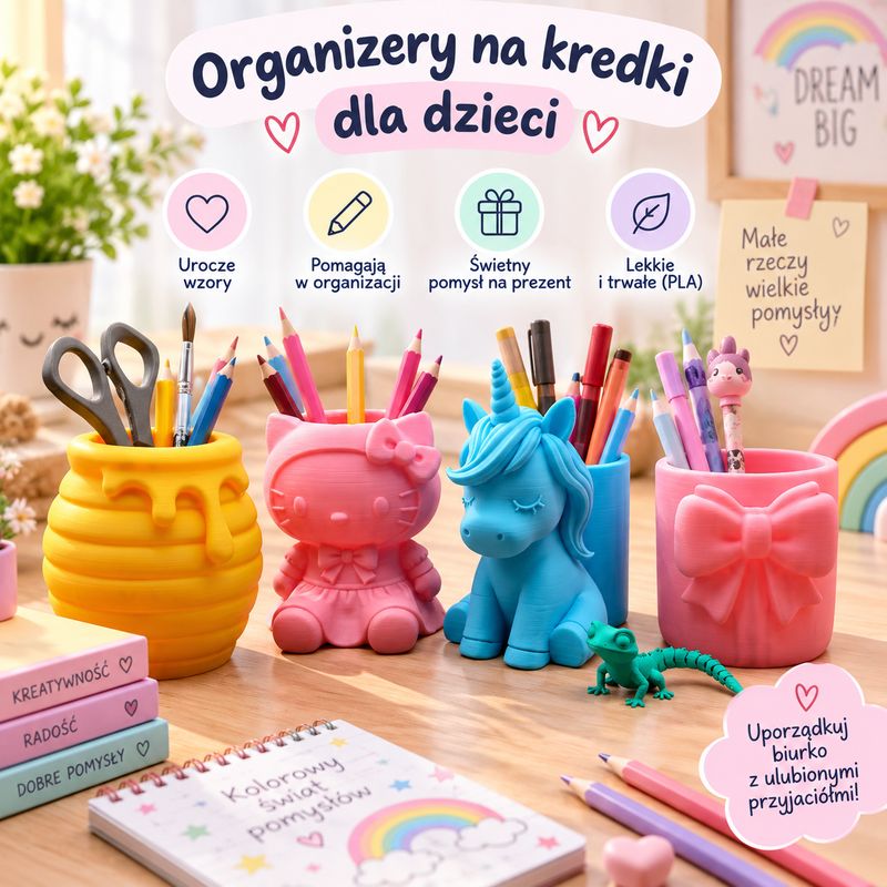 Organizery na kredki i długopisy