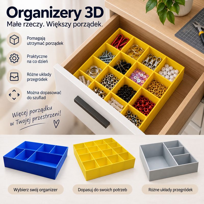 Organizery na drobiazgi i małe elementy