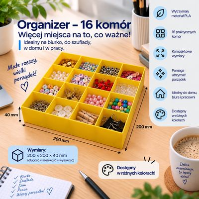 Organizer na drobiazgi i małe elementy 16 przegródek Organizer na drobiazgi i małe elementy 16 przegródek