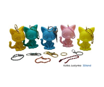 Breloczek do kluczy i plecaka 3D Kotka Justynka – w japońskim stylu Kawaii