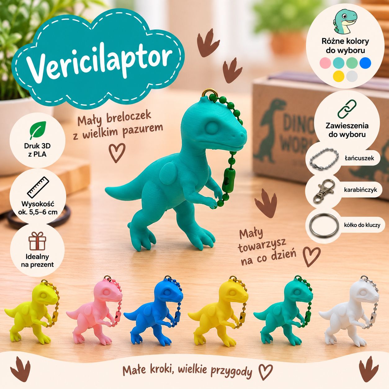 Breloczek do kluczy i plecaka Velocilaptor