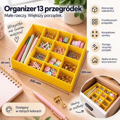 Organizer na drobiazgi i małe elementy 13 przegródek