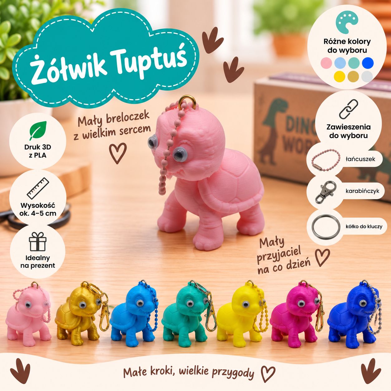 Breloczek do kluczy i plecaka Żółwik Tuptuś