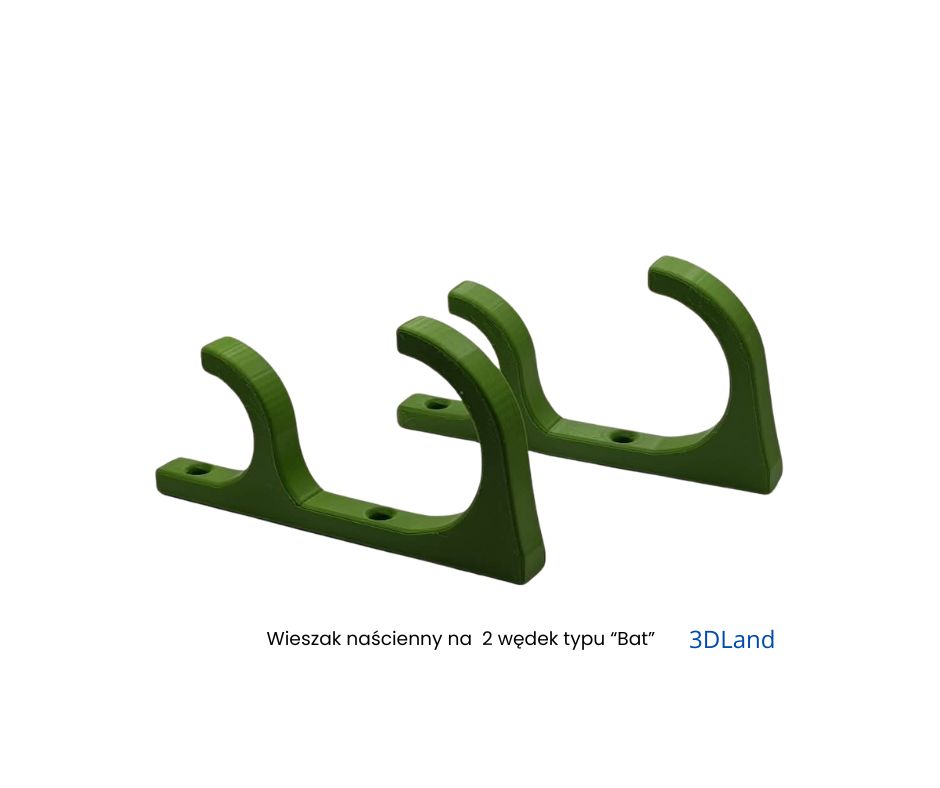 Wieszak naścienny na  2 wędek typu “Bat”