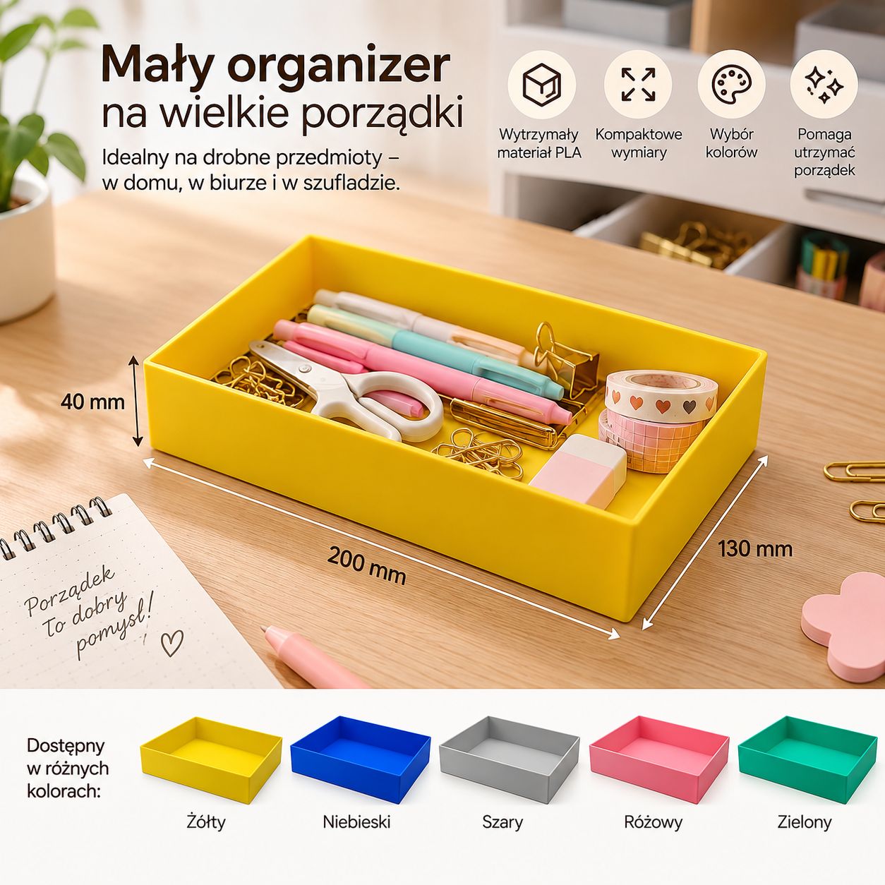 Organizer na drobiazgi i małe elementy 200mm x 130mm