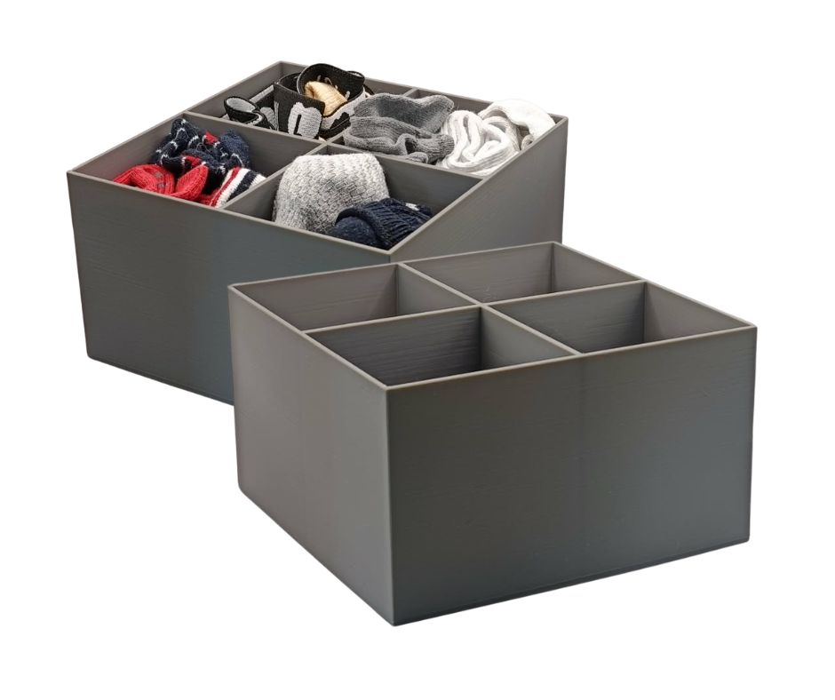 Pudełko do szafy na bieliznę i skarpety | Organizer 3D PLA | 2 rozmiary | Praktyczny pojemnik do szuflady