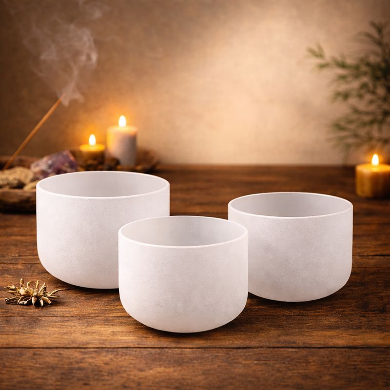 3er Set Kristall-Klangschalen – Ein Meisterwerk zur Selbstfindung | Veyra-Soul