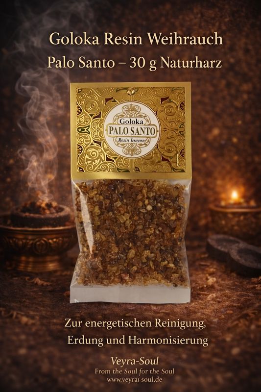 🕯️ Goloka Resin Weihrauch „Palo Santo“ – 30 g Naturharz | Veyra-Soul
