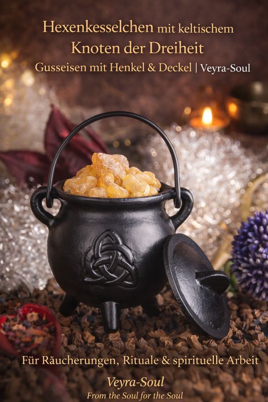 🔮 Hexenkesselchen mit keltischem Knoten der Dreiheit | Veyra-Soul