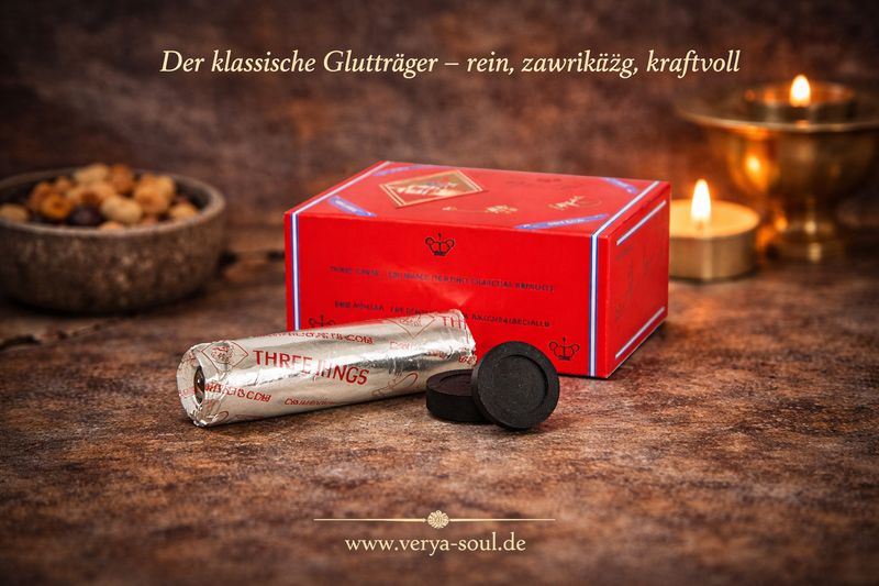 ​Three Kings Räucherkohle 33 mm – Schnellzünder für Harze & Rituale | Veyra-Soul ✨