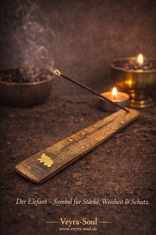 Räucherstäbchenhalter „Elefant“ – Stärke, Weisheit & Schutz | Veyra-Soul ✨