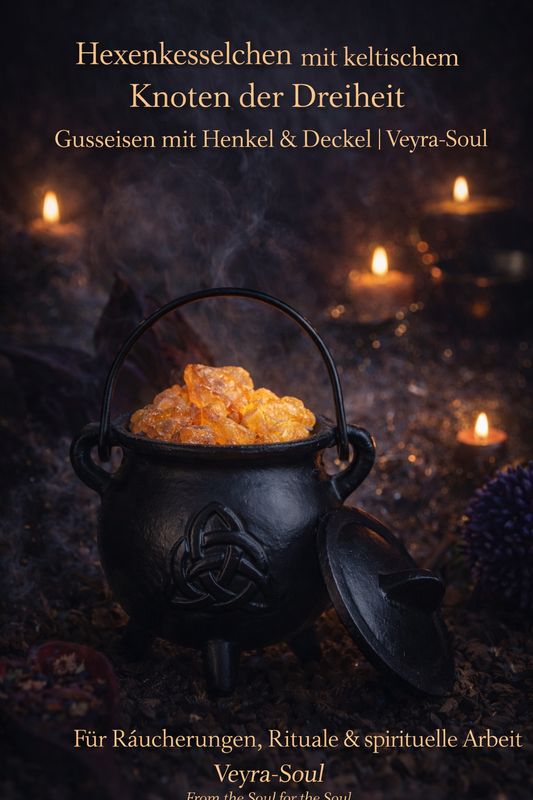 🔮 Hexenkesselchen mit keltischem Knoten der Dreiheit | Veyra-Soul