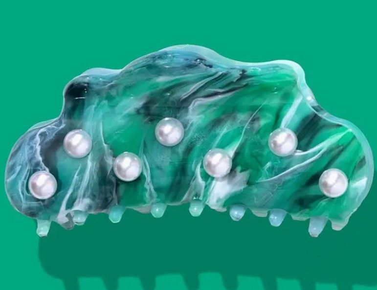 Claw Hair Clip - Turquoise Pearl