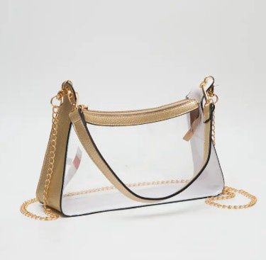 Satchel Clear Bag - Gold