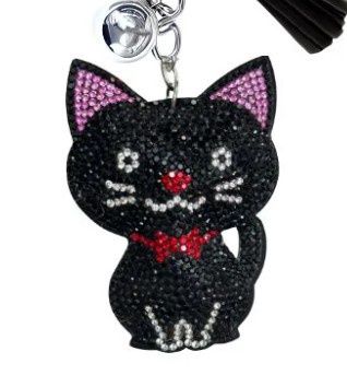 Crystal Keychain - Black Cat