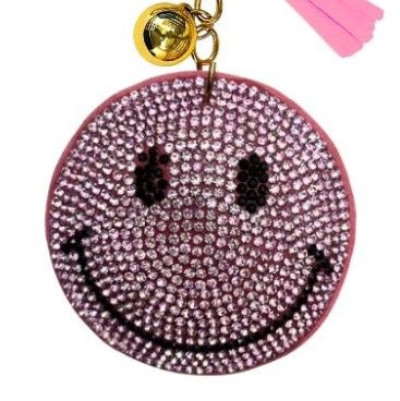 Crystal Keychain - Pink Smiley