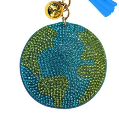 Crystal Keychain - World