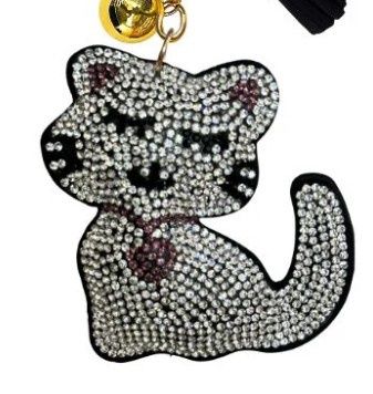 Crystal Keychain - Cat Assorted Colors