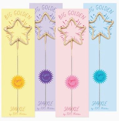 Big 8&quot; Gold Star Sparkler Wand