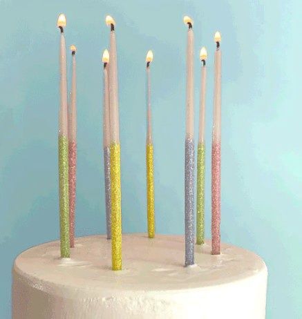 Beeswax Single Glitter Candle 6 inch