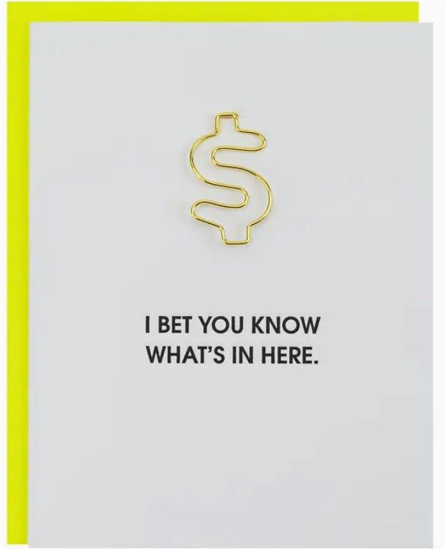 Know What&#39;s In Here $ - Paper Clip Card