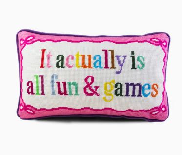 Needlepoint Pillow - Fun &amp; Games