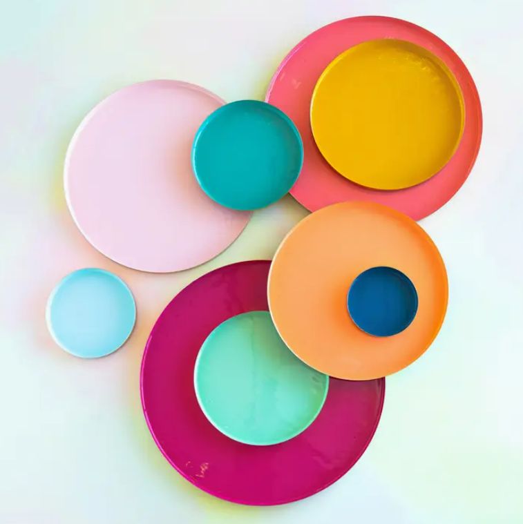 Rainbow Gold Leaf Tray Set/9