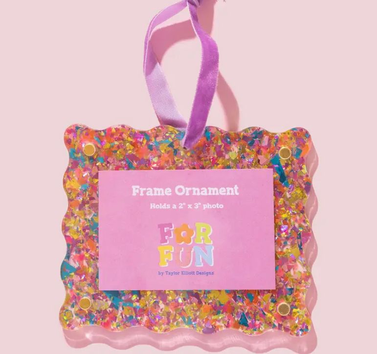 Acrylic Frame Ornament - Purple