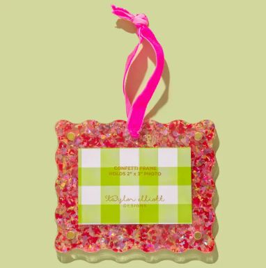 Acrylic Frame Ornament - Pink