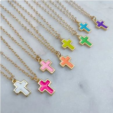 Colorful Cross Necklace, Kid