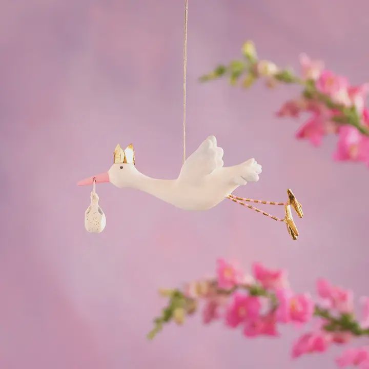 Flying Stork Orn, Pink