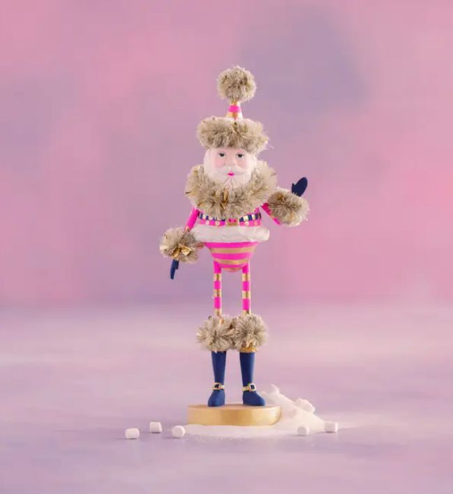 Hot Pink Papa Noel Tabletop Resin 17”