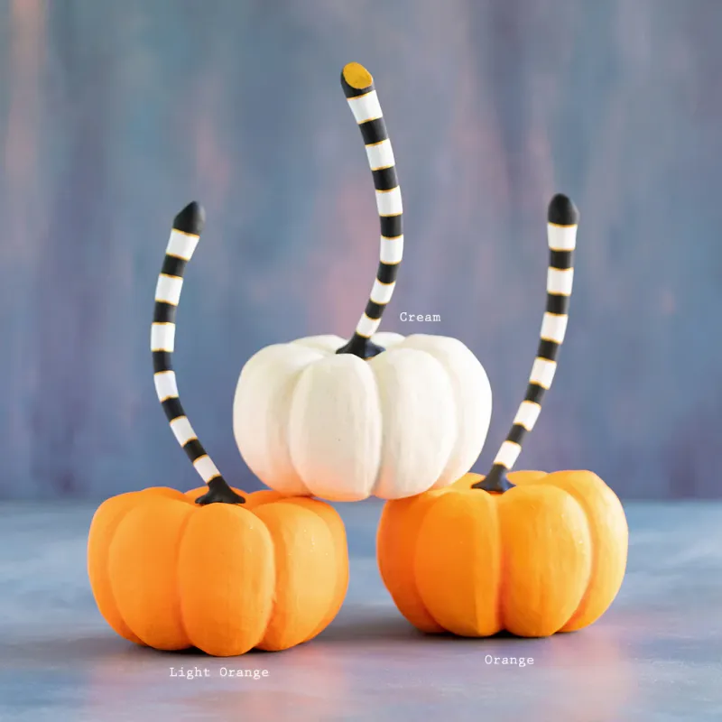 Orange &amp; Cream Pumpkin, Large 3 Asst. Resin, 12"