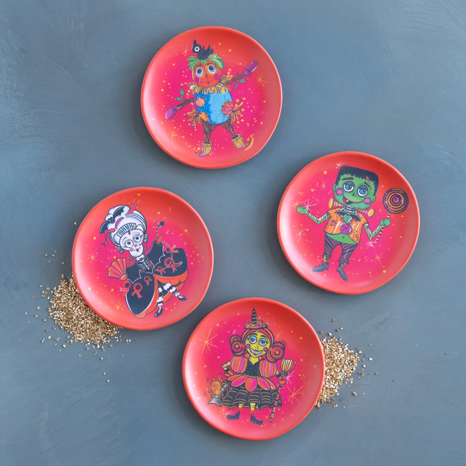 Spooky Kooks Halloween Dessert Plate Set of 4
