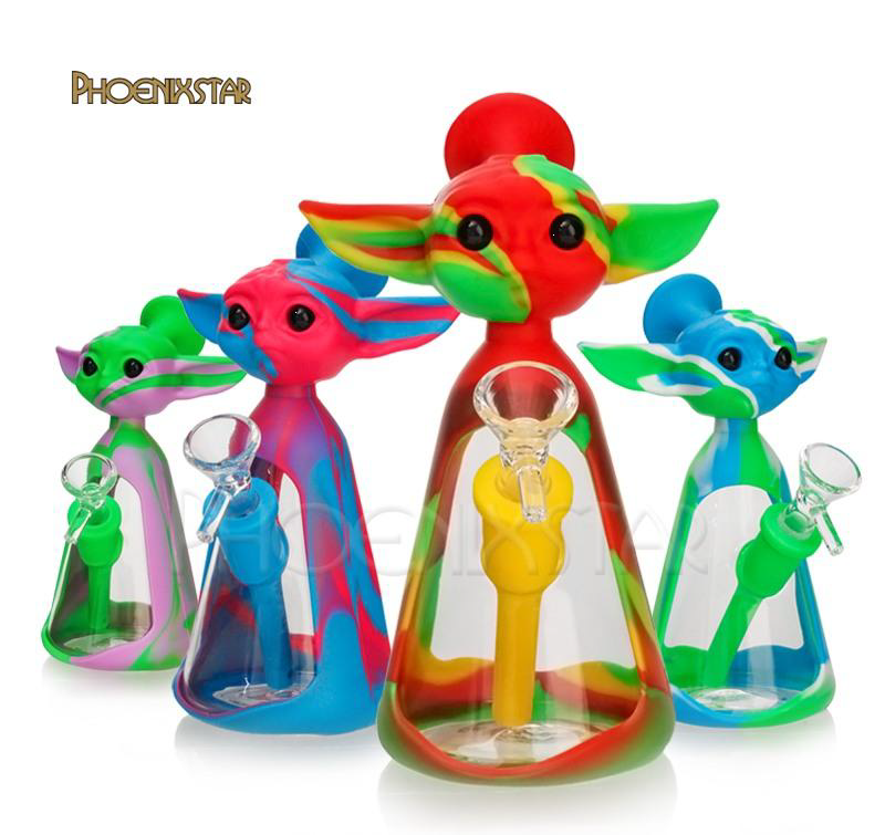 7&quot; Baby Yoda Silicone &amp; Glass