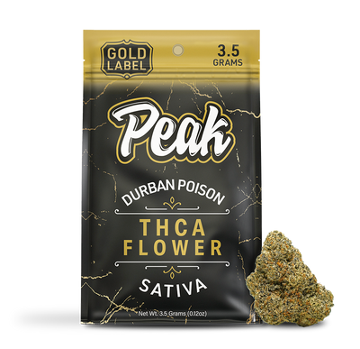 Peak Gold Label THCA Flower 3.5G - Durban Poison (Sativa)