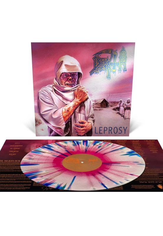 DEATH - LEPROSY (REISSUE) (HOT PINK, BONE WHITE, BLUE JAY TRI COLOUR MERGE W SPLATTER) (VINYL) (12&quot; LP RECORD)