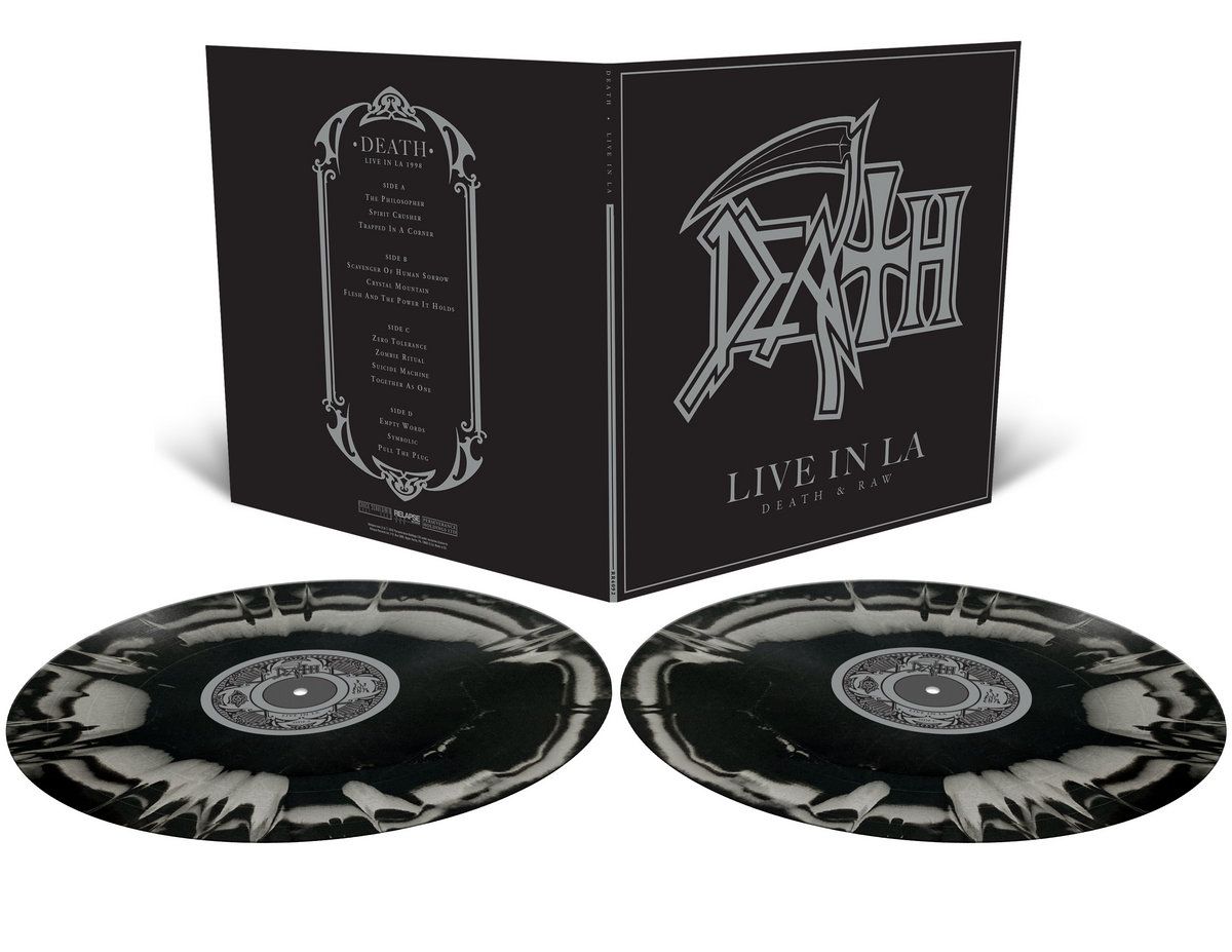 DEATH - LIVE IN L.A. (BLACK AND SILVER MEGE WITH BLACK AND SILVER SPLATTER) - (VINYL LP RECORD)