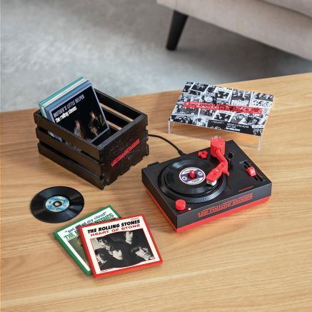 ROLLING STONES "RSD3" CROSLEY TURNTABLE WITH CRATE AND SIX 3-INCH SINGLES (RSD 2026)