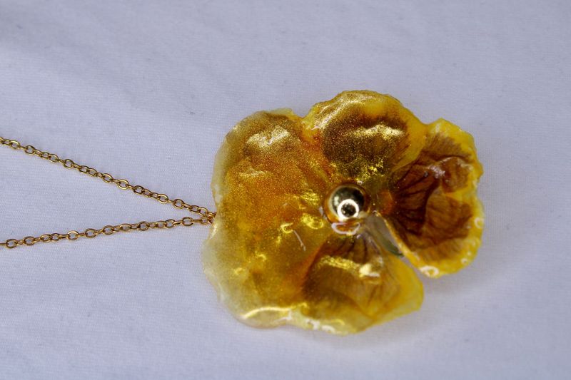 Golden Pansy Necklace