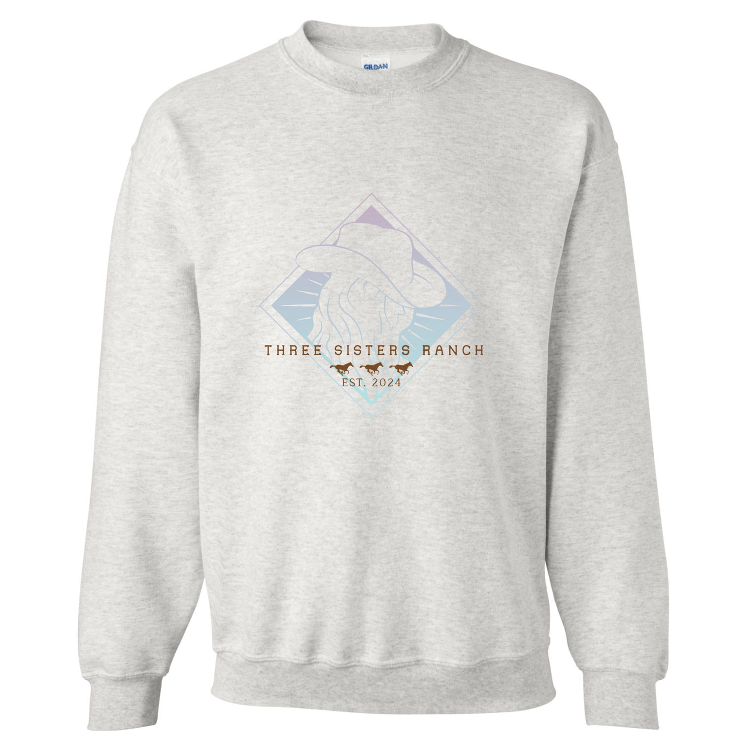 Three Sisters Ranch Crewneck Light Ash Grey