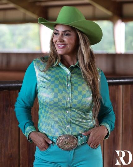 WAVY MESH SLEEVE PERFORMANCE RODEO SHIRT