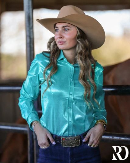 OCEAN SPARKLE PERFORMANCE RODEO SHIRT
