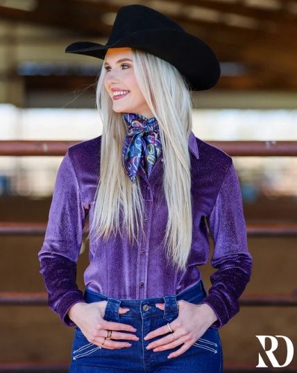 LAVENDER VELVET SPARKLE PERFORMANCE RODEO SHIRT