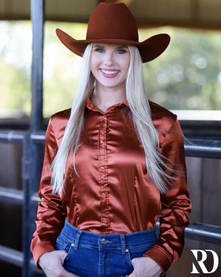 TERRACOTA SATIN PERFORMANCE RODEO SHIRT