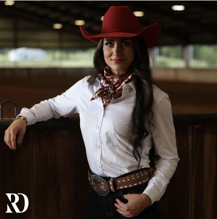 WHITE PERFORMANCE RODEO SHIRT (ADULT)
