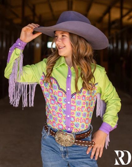 *YOUTH* DAISY DAYS PERFORMANCE RODEO SHIRT