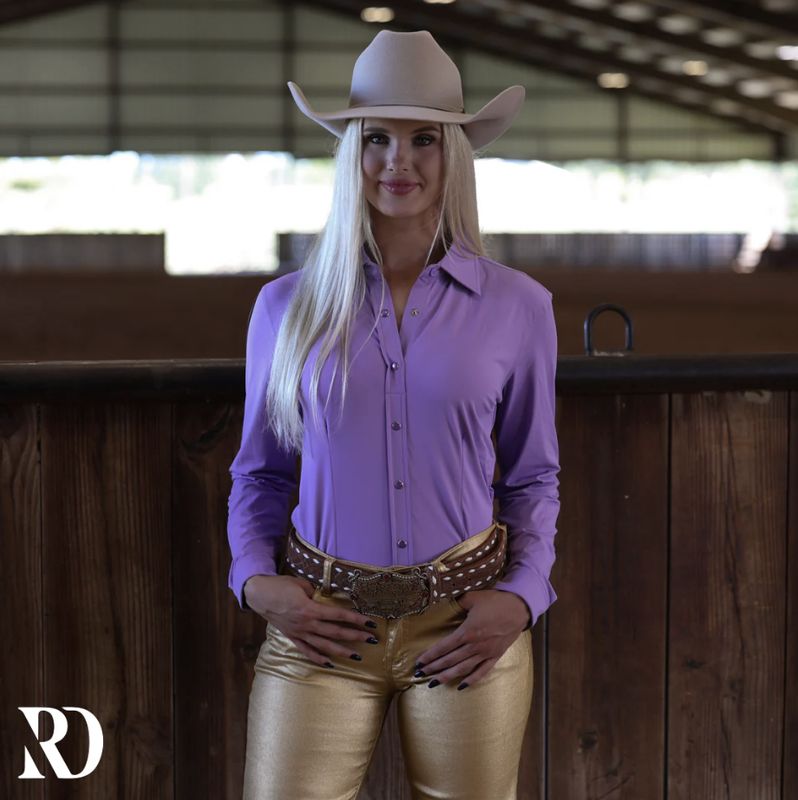 LAVENDER SOLID PERFORMANCE RODEO SHIRT