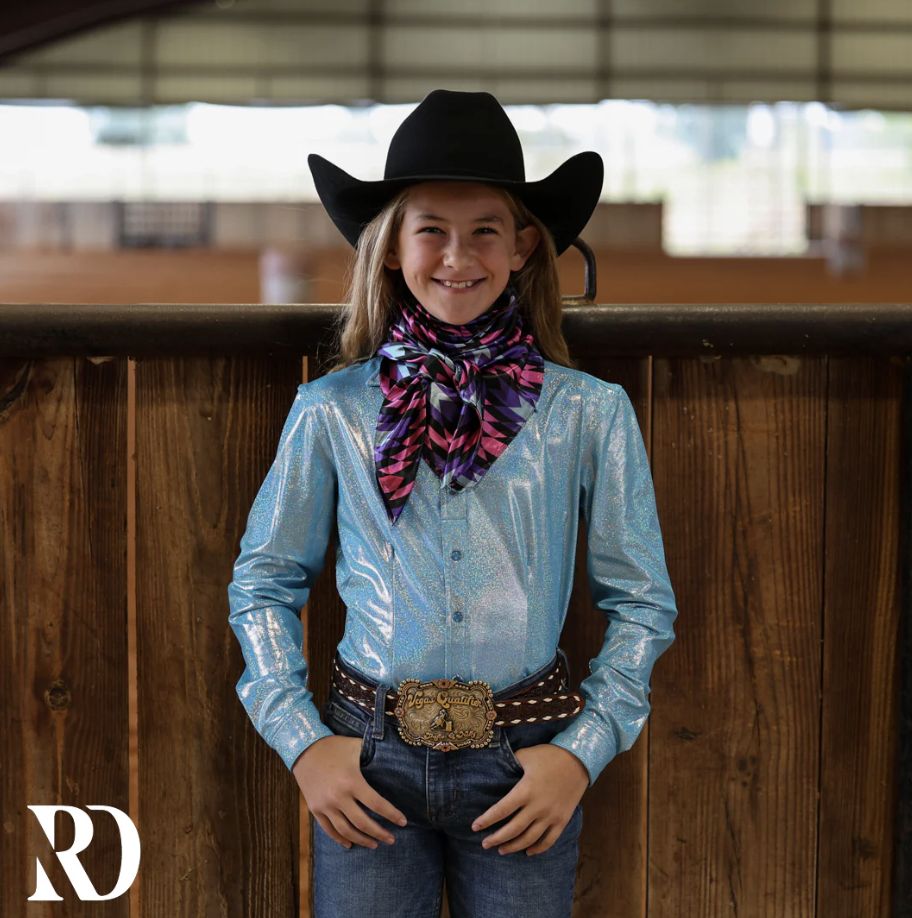 *YOUTH* ICE BLUE SPARKLE PERFORMANCE SHIRT